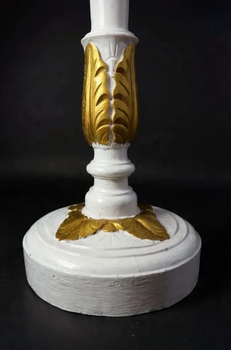 Large Painted & Parcel Gilt Carved Wooden Columns - Image 2