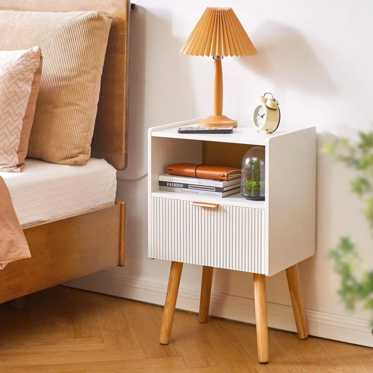 Bedside Table with Storage Drawer Modern Cabinet - Image 2