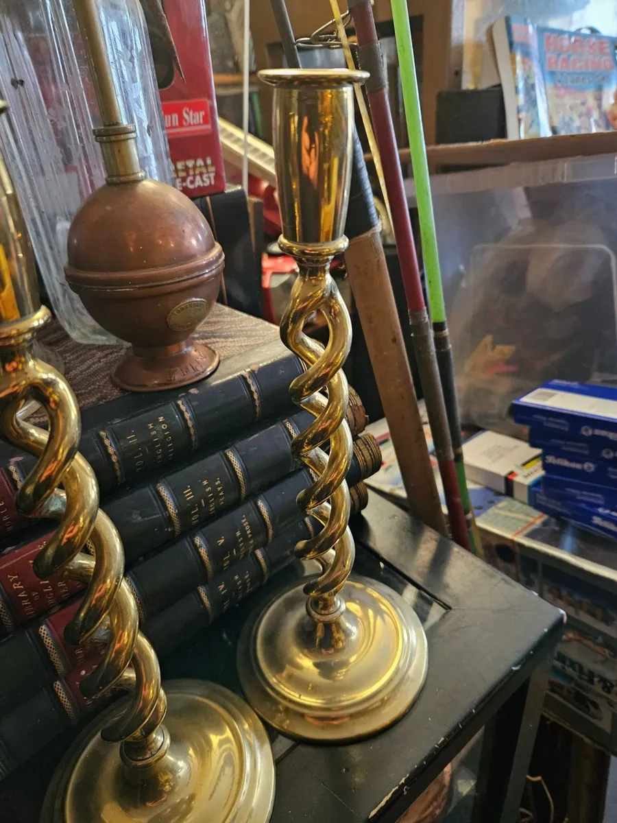 Vintage Brass Candle Sticks - Image 2