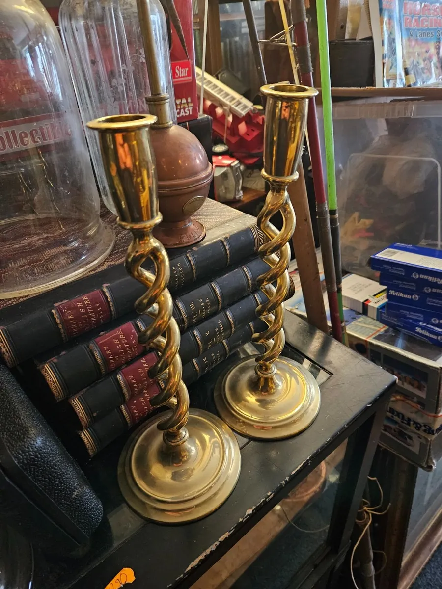 Vintage Brass Candle Sticks - Image 1