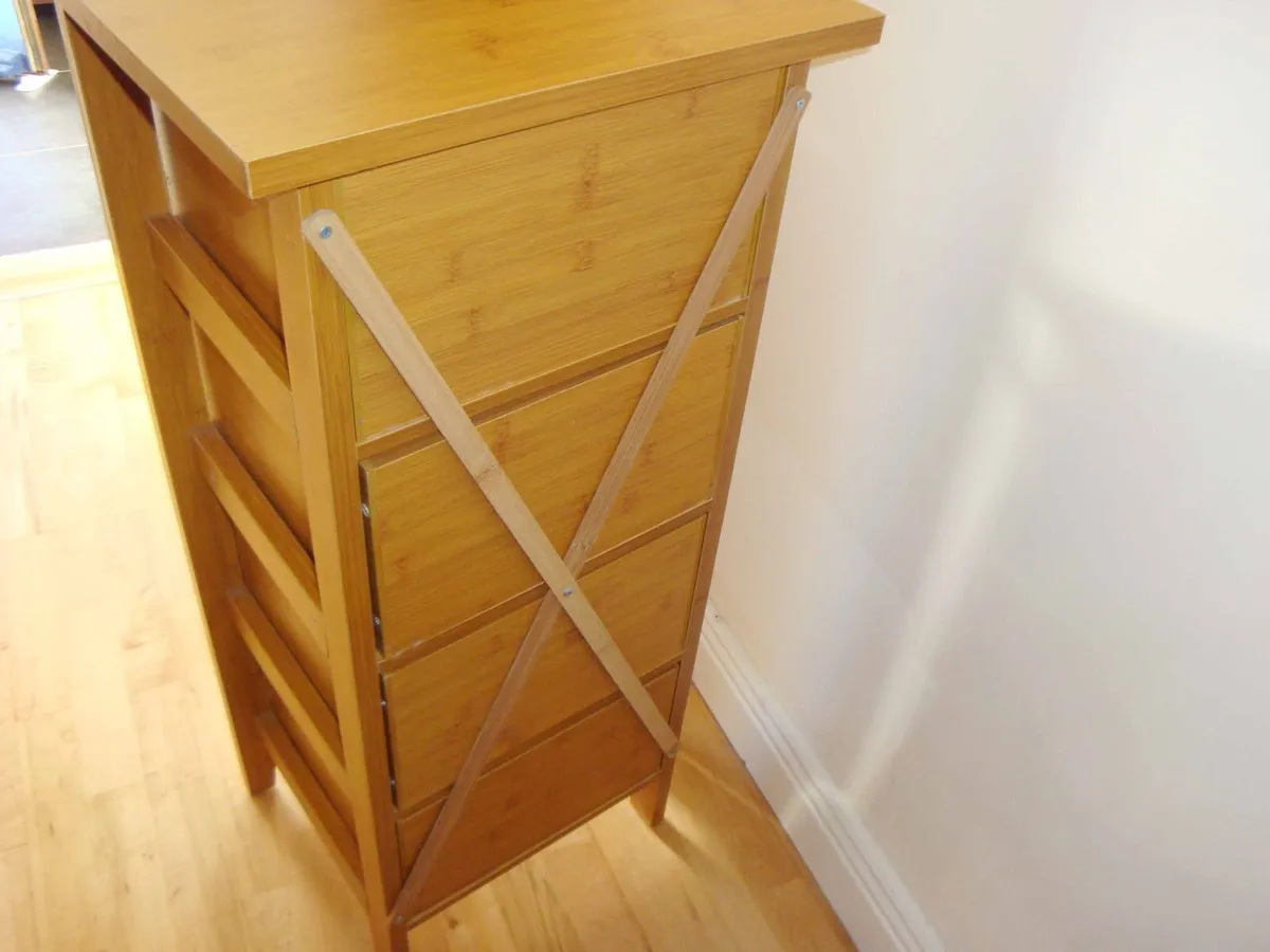 4 drawer tall boy chest of drawers storage unit - Image 2