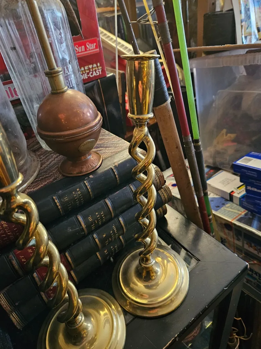 Vintage Brass Candle Sticks - Image 4