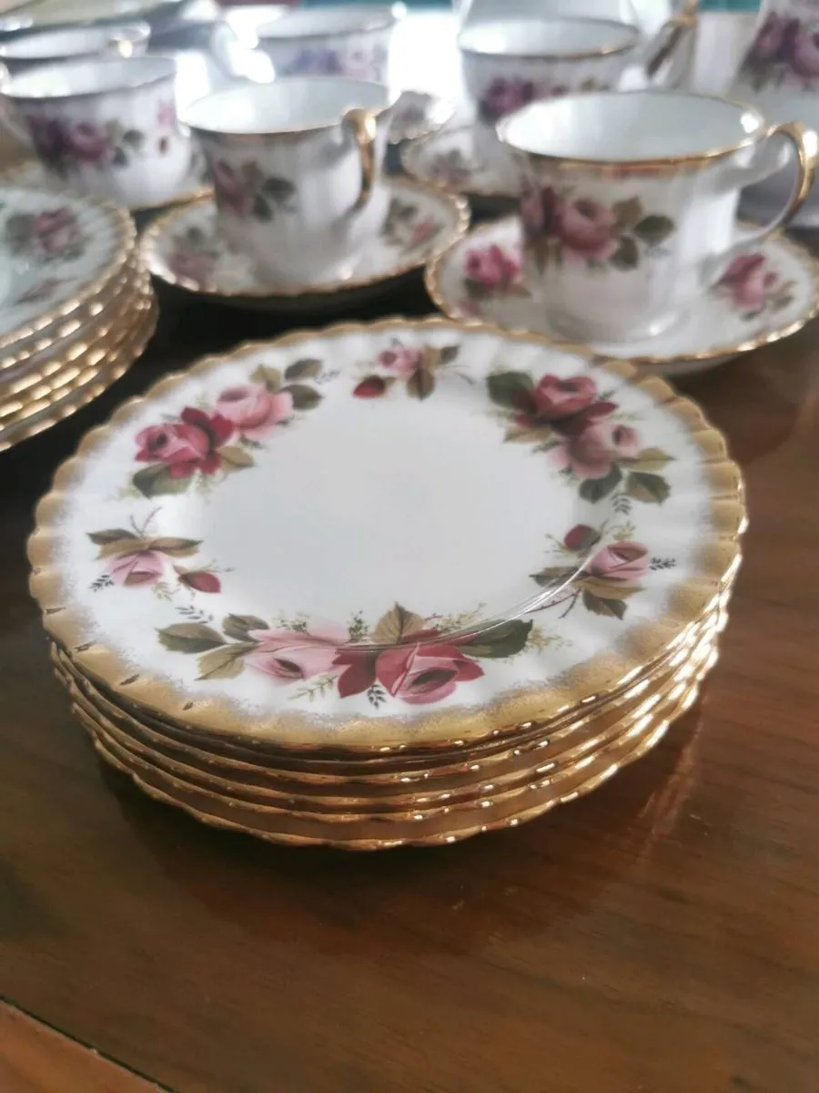 Vintage 6 place Bone China Tea Set - Image 2