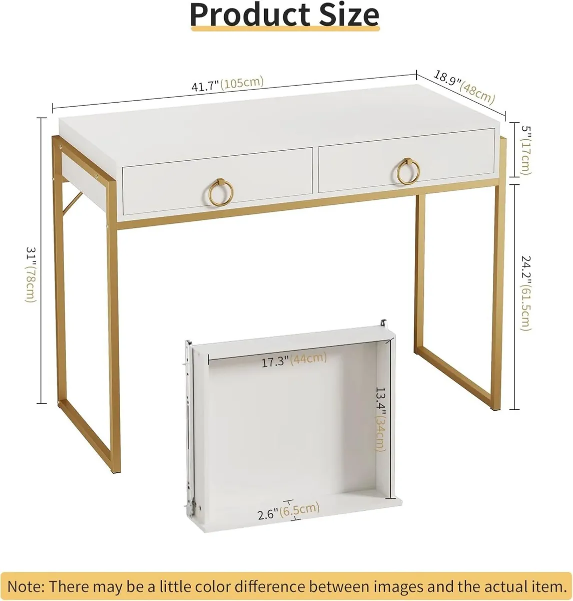 Computer Desk with Drawer 42 Dressing Table for - Image 2
