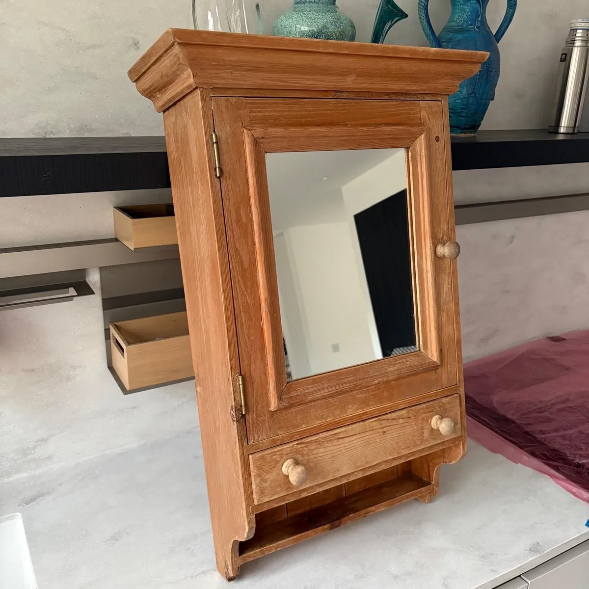 Antique pine Bathroom cabinet - Image 1