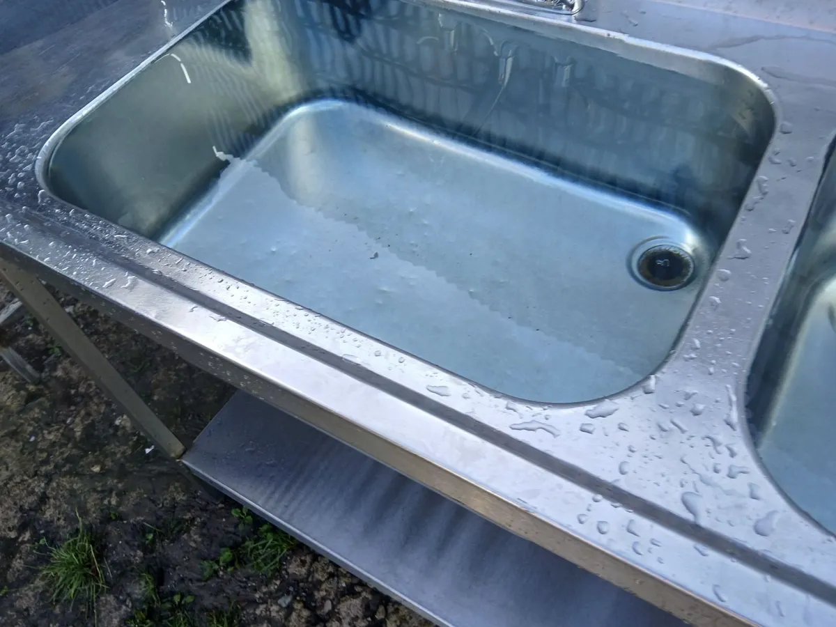 Staneless steel cabbinet double sink unit complete - Image 2