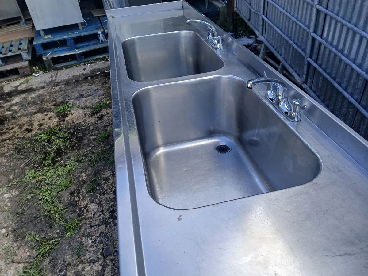 Staneless steel cabbinet double sink unit complete - Image 4