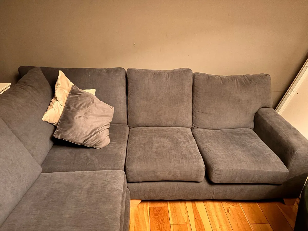 Grey L Shaped Sofa - Image 2