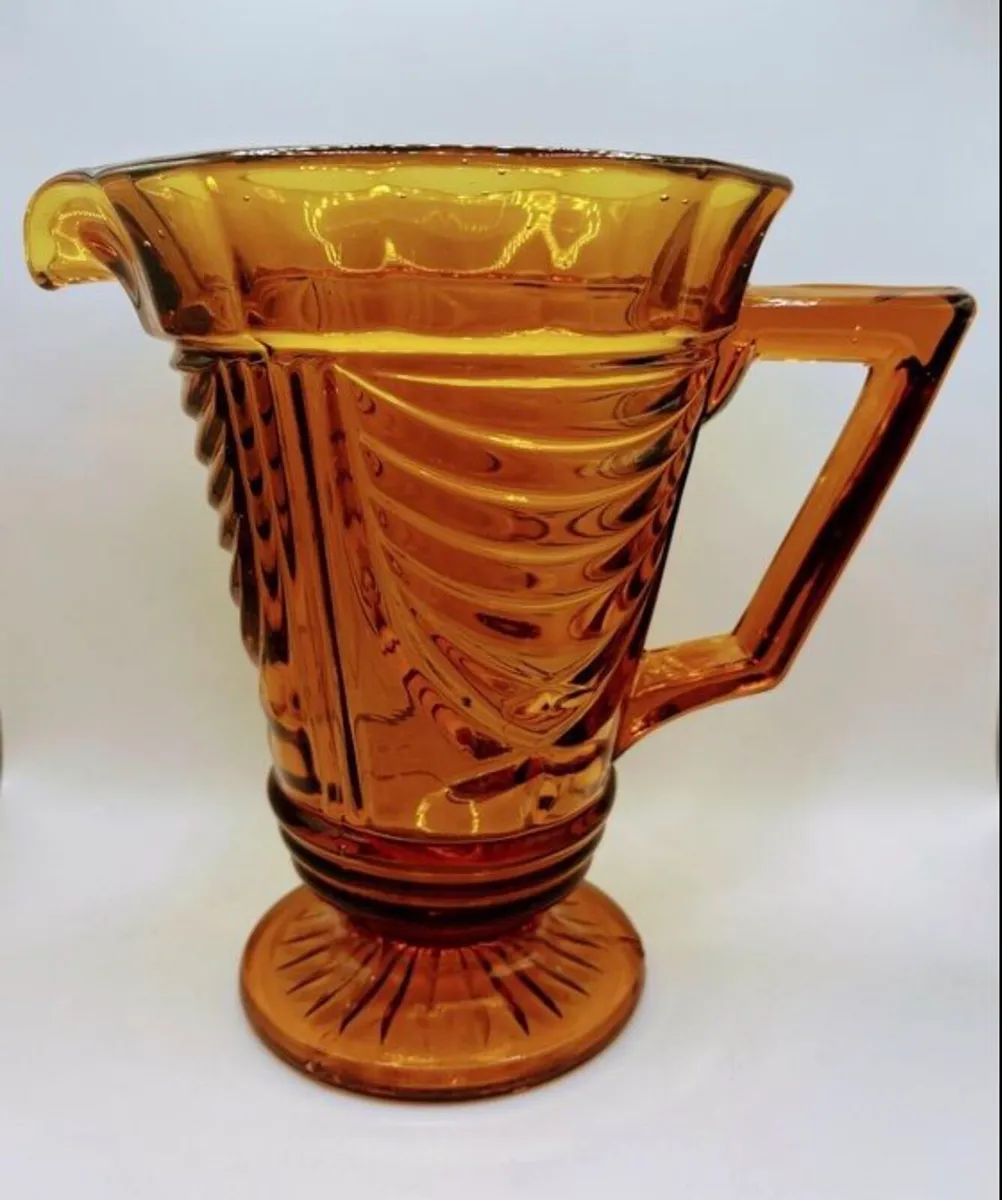 Large 1930s Art Deco Amber Jug - Image 2
