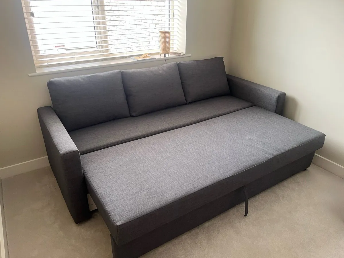FRIHETEN Three-seat sofa-bed, Skiftebo dark grey - Image 2