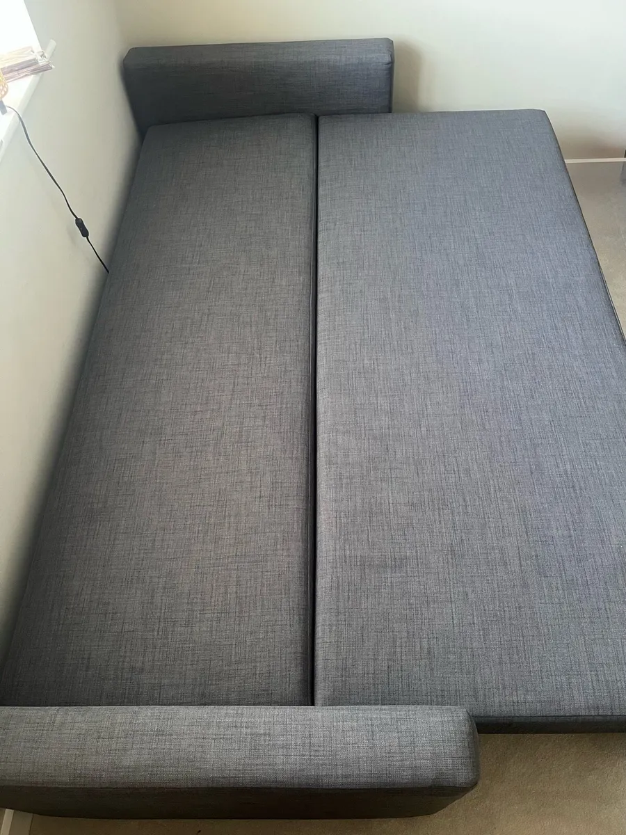FRIHETEN Three-seat sofa-bed, Skiftebo dark grey - Image 3