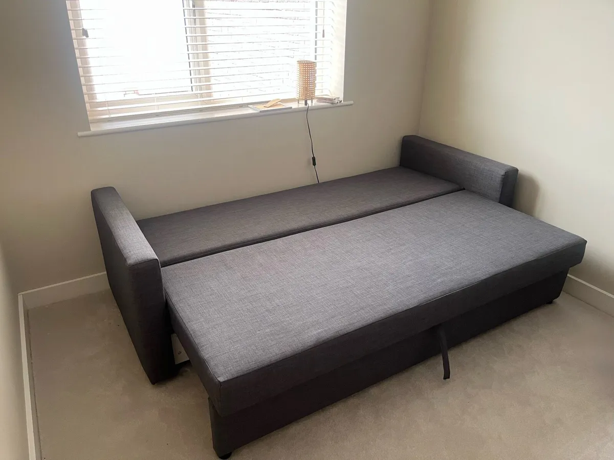 FRIHETEN Three-seat sofa-bed, Skiftebo dark grey - Image 4
