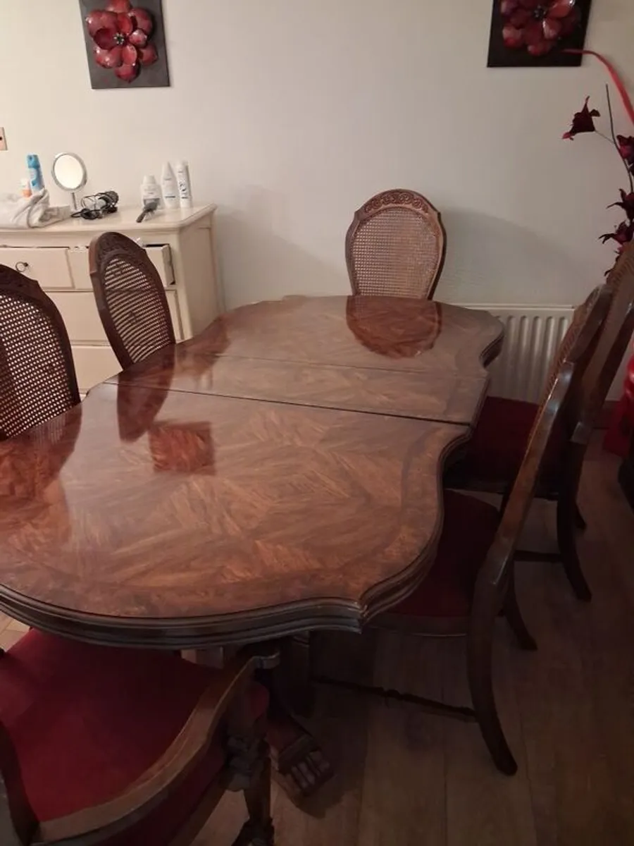 Dining table and chairs and cabinet - Image 3