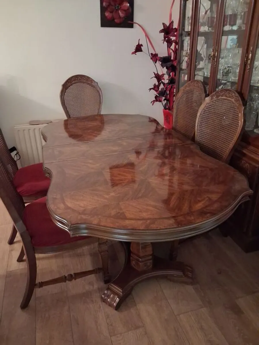Dining table and chairs and cabinet - Image 2