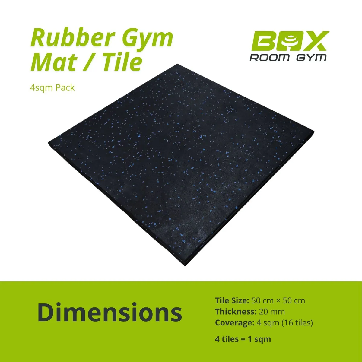 Rubber Gym Tiles & Flooring 4SQM Pack - Image 1