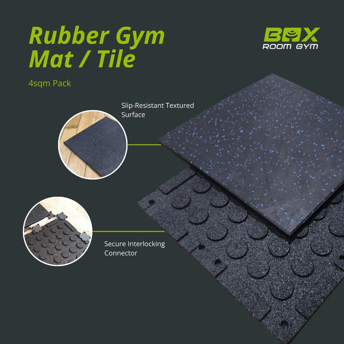 Rubber Gym Tiles & Flooring 4SQM Pack - Image 2