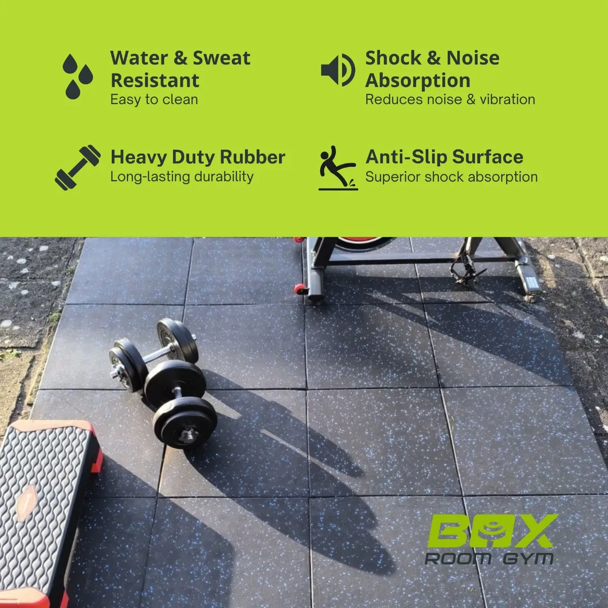 Rubber Gym Tiles & Flooring 4SQM Pack - Image 4