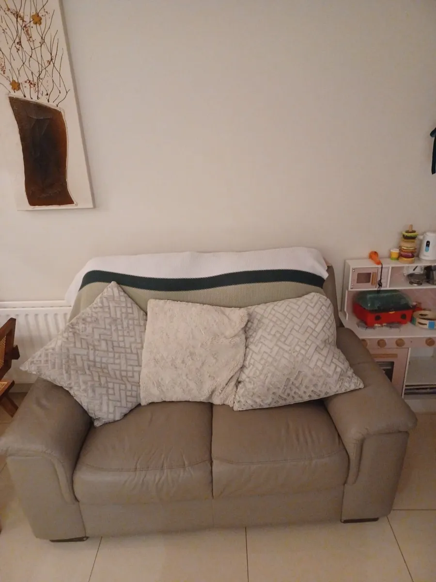 Two Seater Leather Couch - Image 1