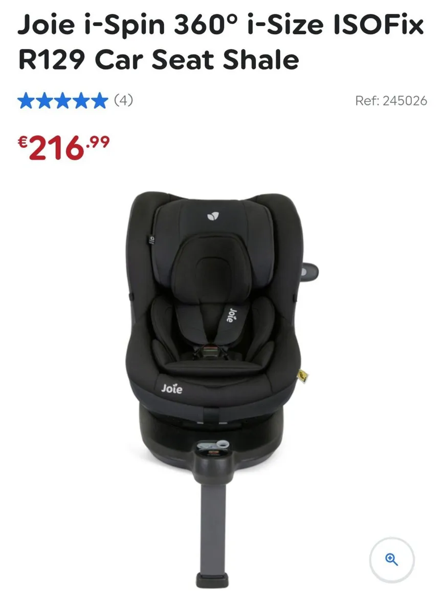 360 Joie recliner car seat - Image 1