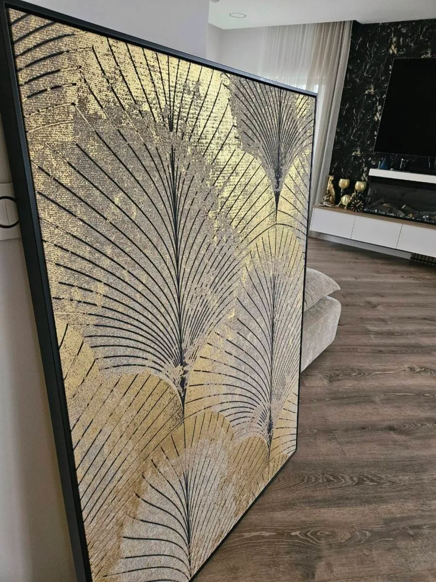 Large gold print with black frame. - Image 3