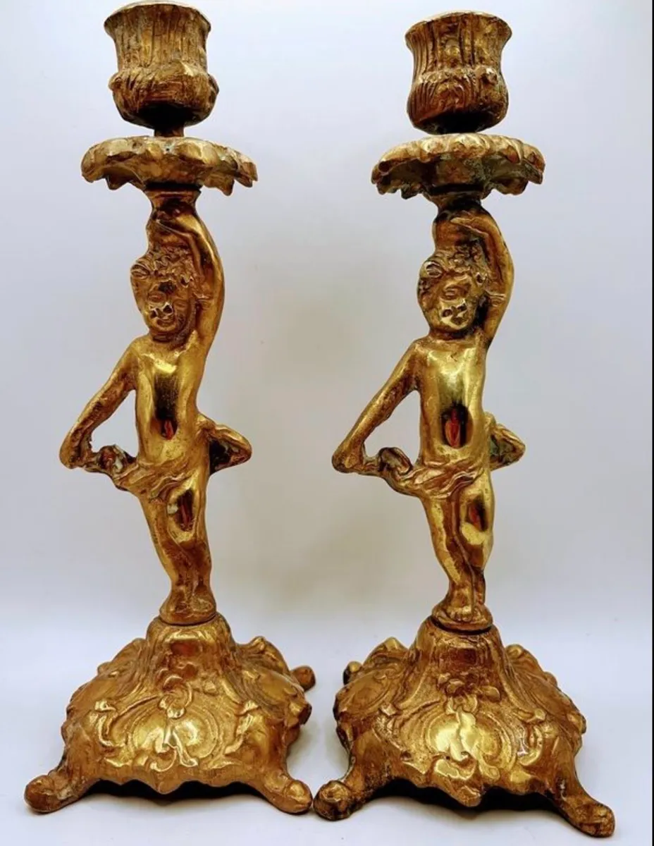 Vintage brass candle holders