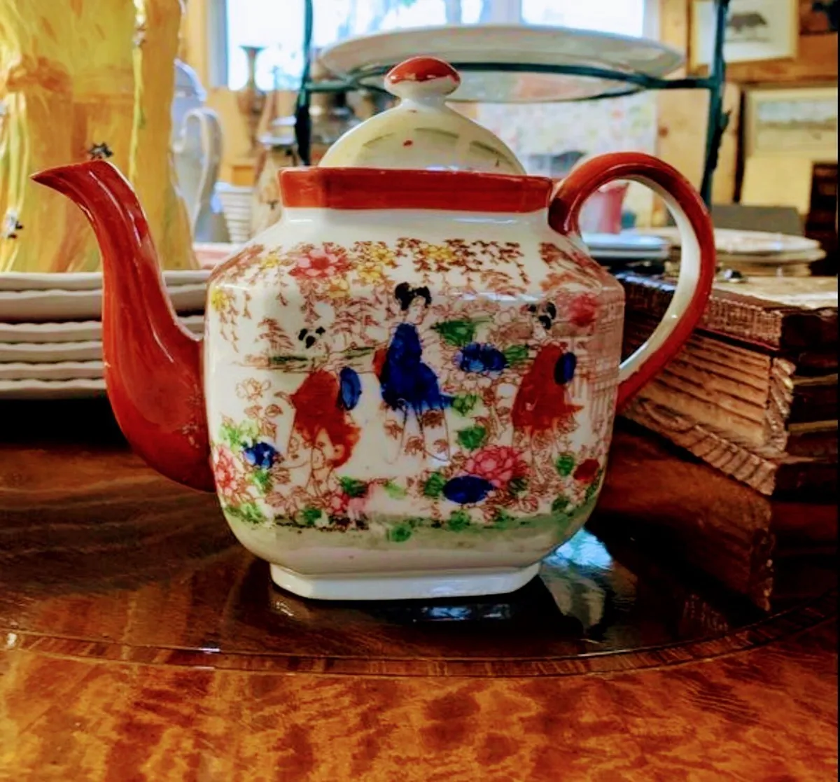 Antique Japanese Kutani oriental teapot - Image 2