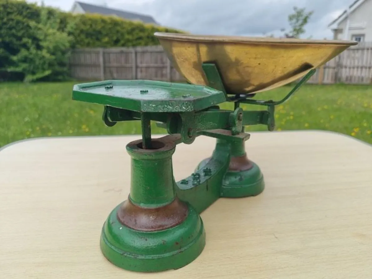 Vintage Metal Weighing Scales Cast Iron - Image 3
