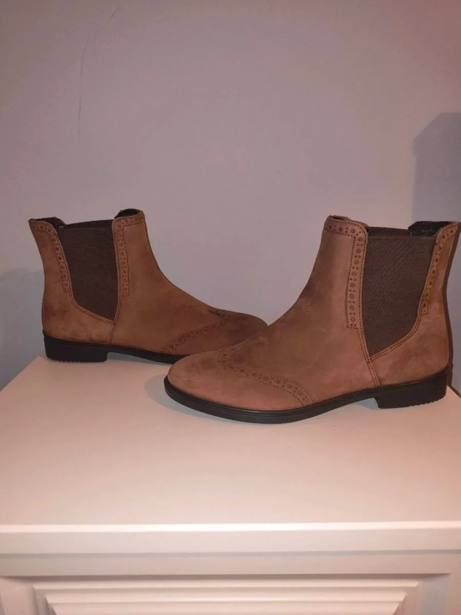 Brand New - Ecco Womens Brown Suede Ankle Boots - Image 1