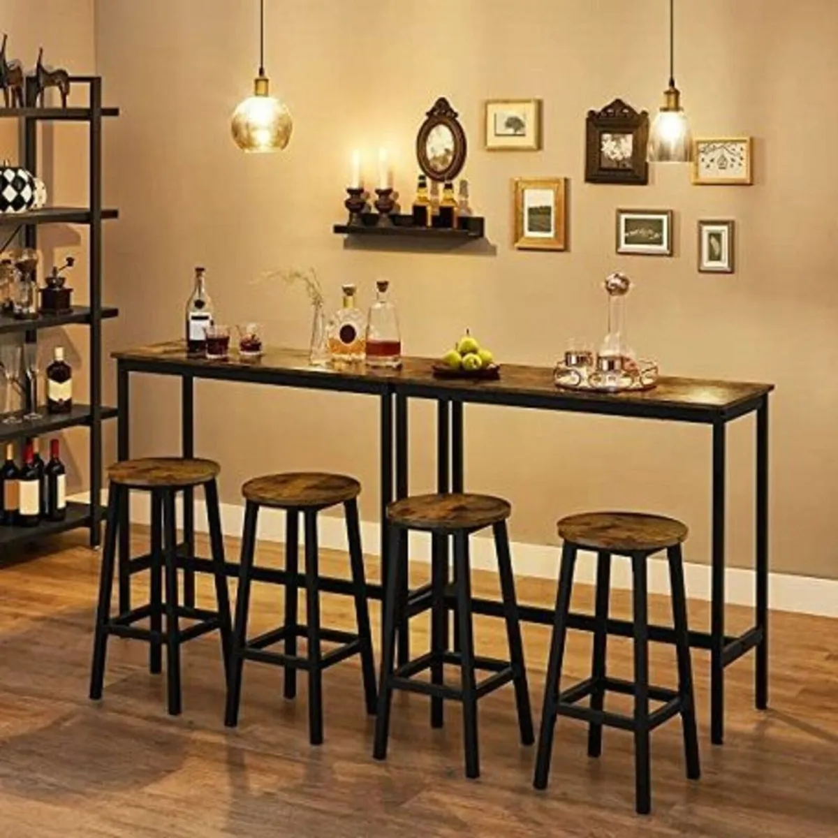 4 x NEW Rustic Brown Kitchen Bar Stools - FREE P&P - Image 2
