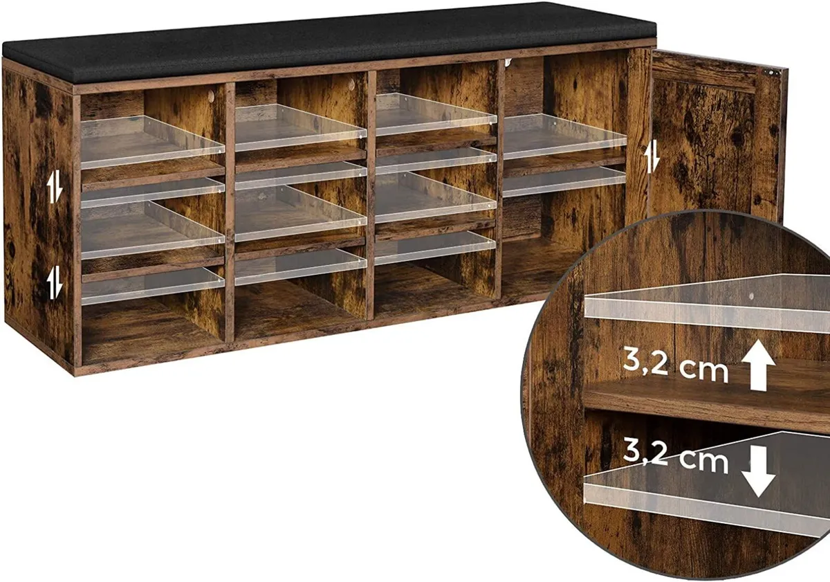 New Shoe Storage Bench + Cupboard - FREE POST - Image 4