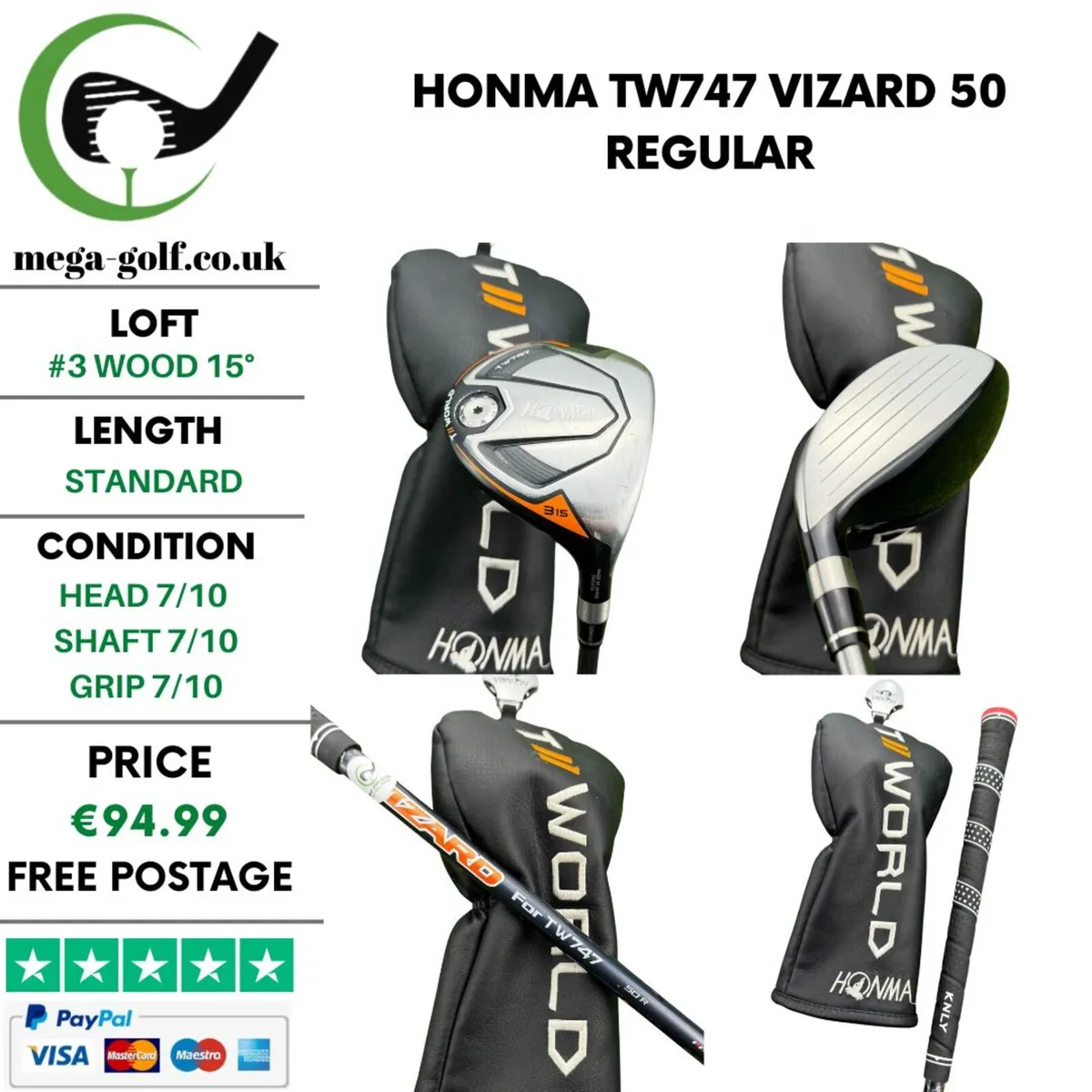 Honma TW747 #3 Wood 15° / Vizard 50 Regular - Image 1