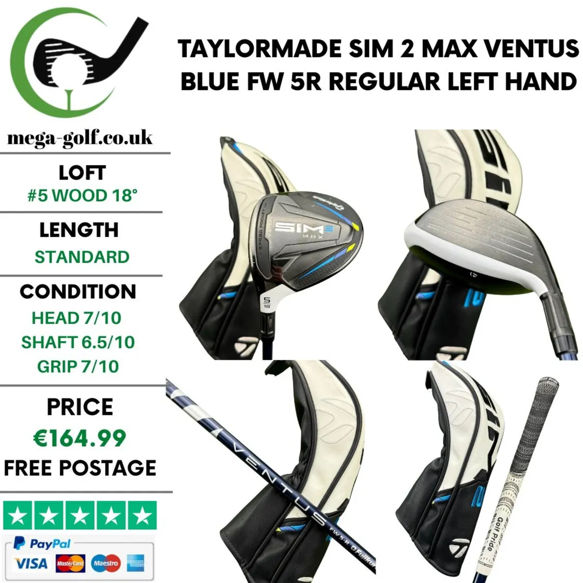 Taylormade Sim 2 Max #5 Wood 18° / Regular - Image 1
