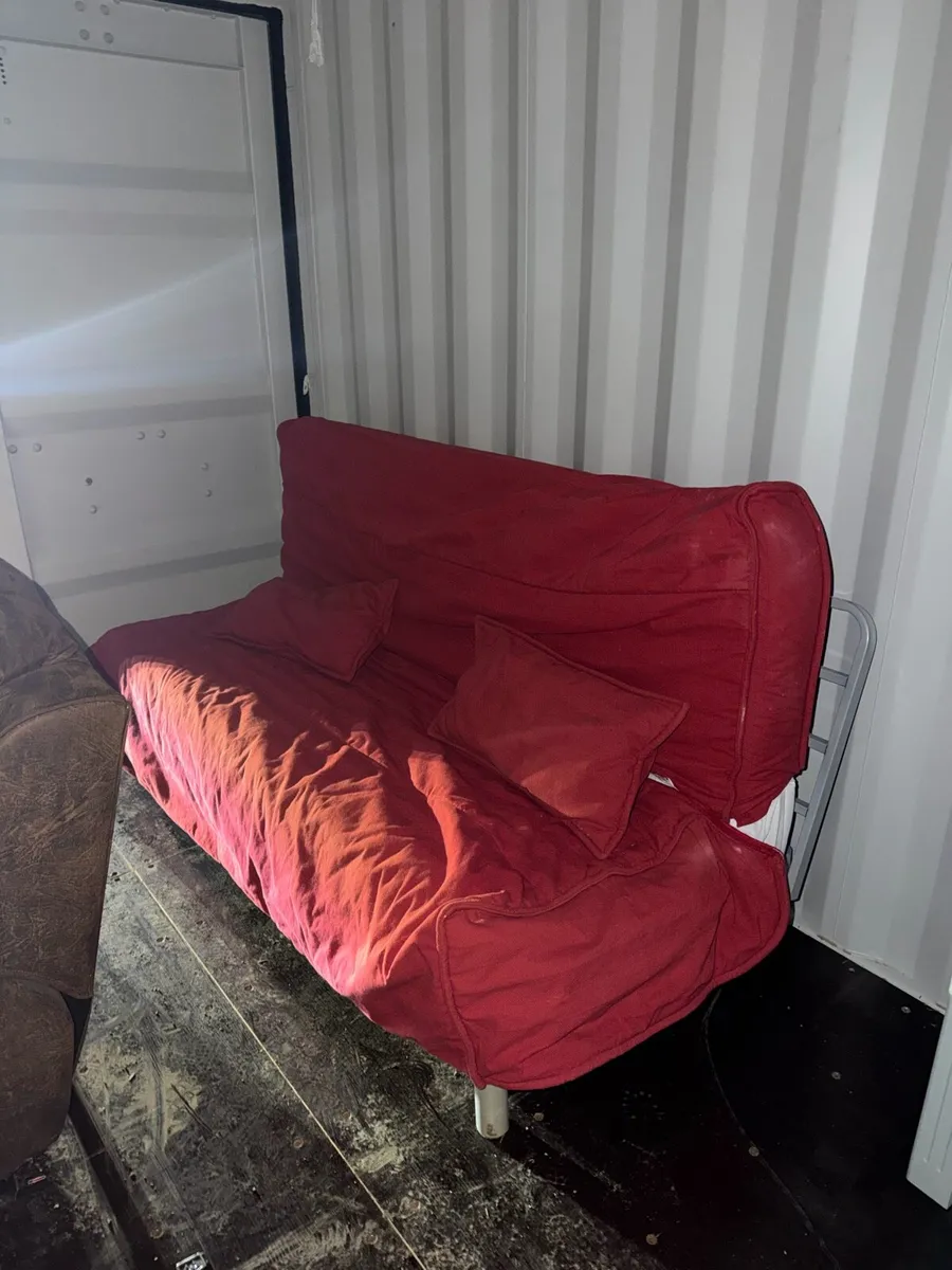 Red Futon Sofa Bed - Image 4