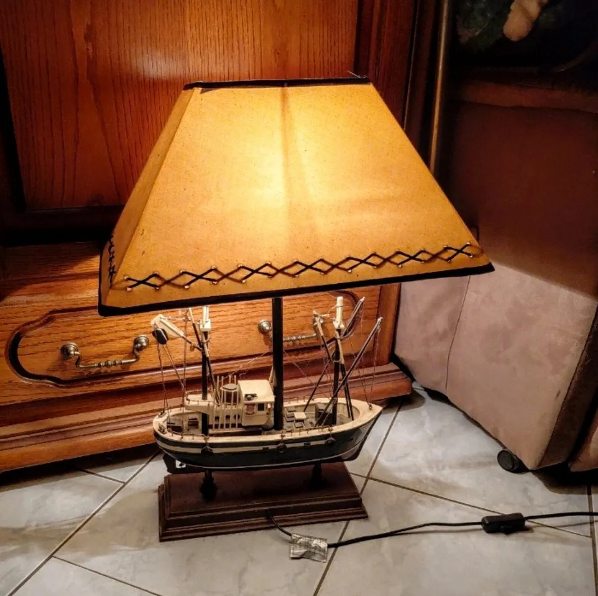 Unique vintage boat lamp - Image 1