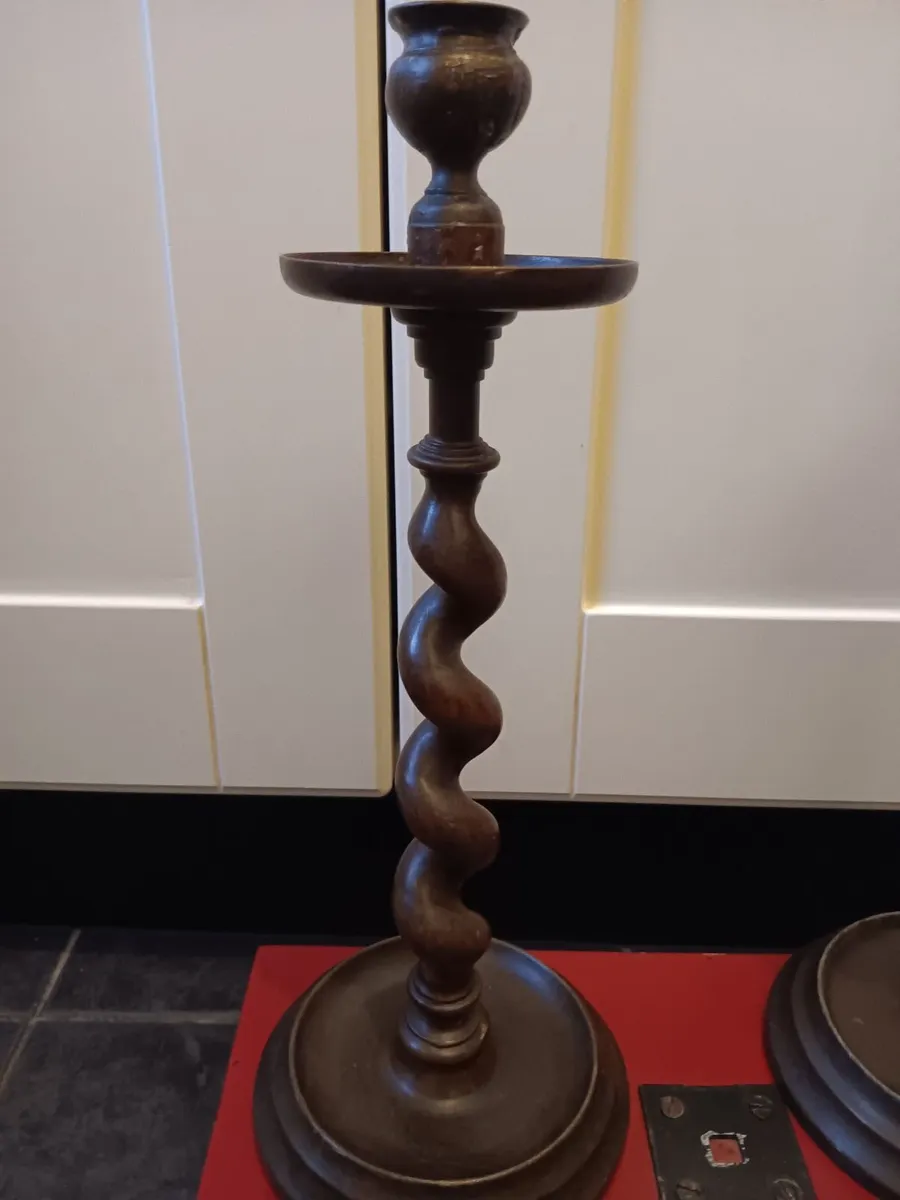 Antique bronze candle holders - Image 3
