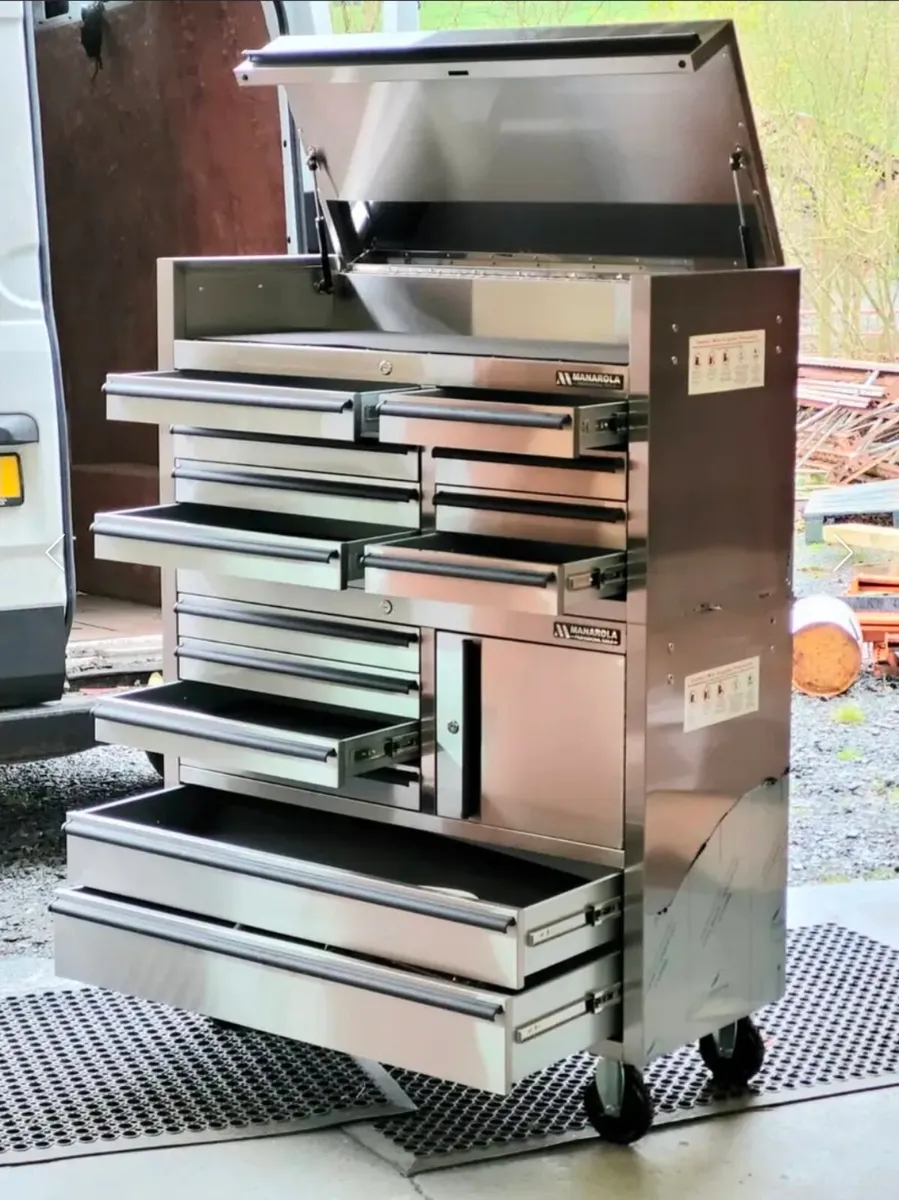 Manarola Stainless steel 16 Drawer Tool Chest Cabi - Image 1