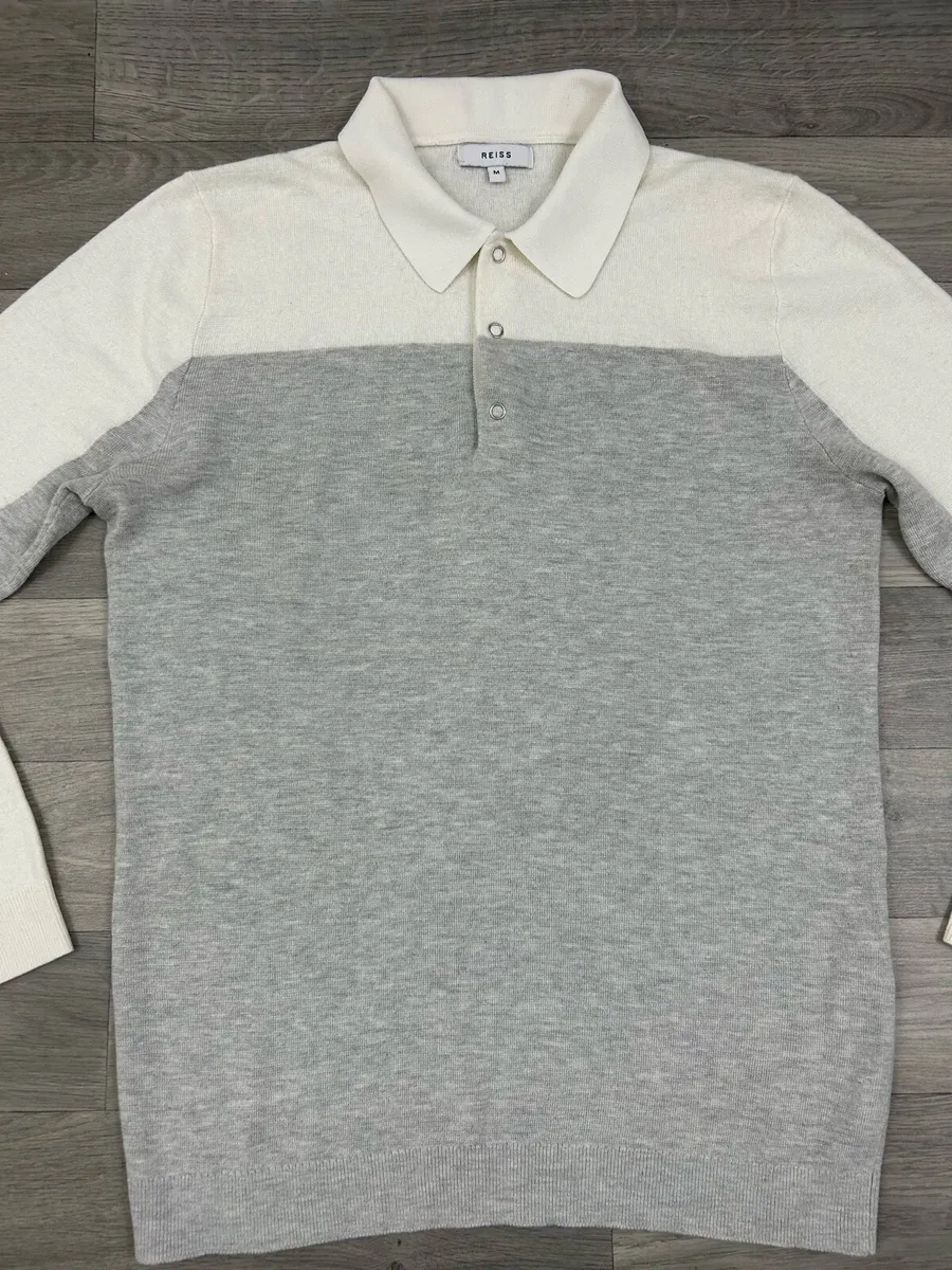 Reiss Ruffano Wool Blend Polo Jumper Mens Medium - Image 2