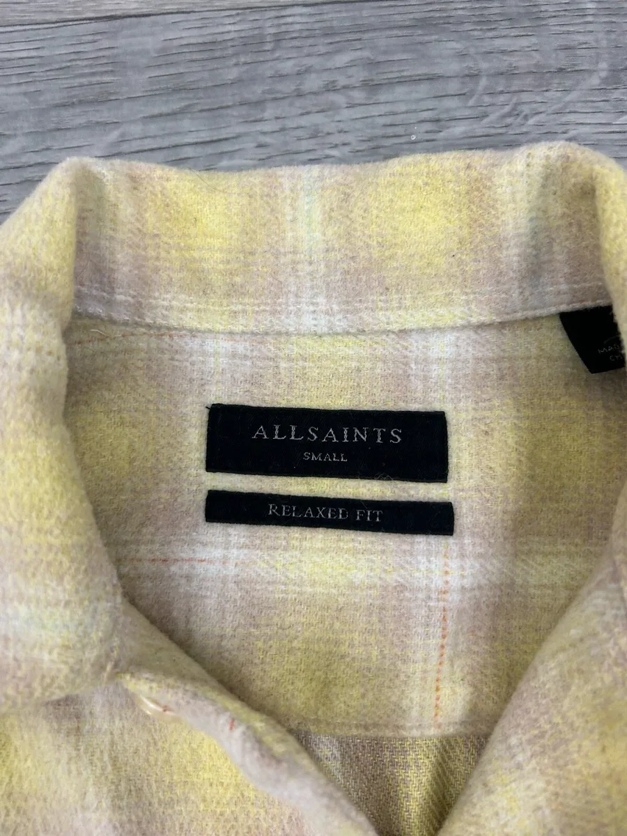 All Saints Wool Blend Check Shirt Mens S/M - Image 4