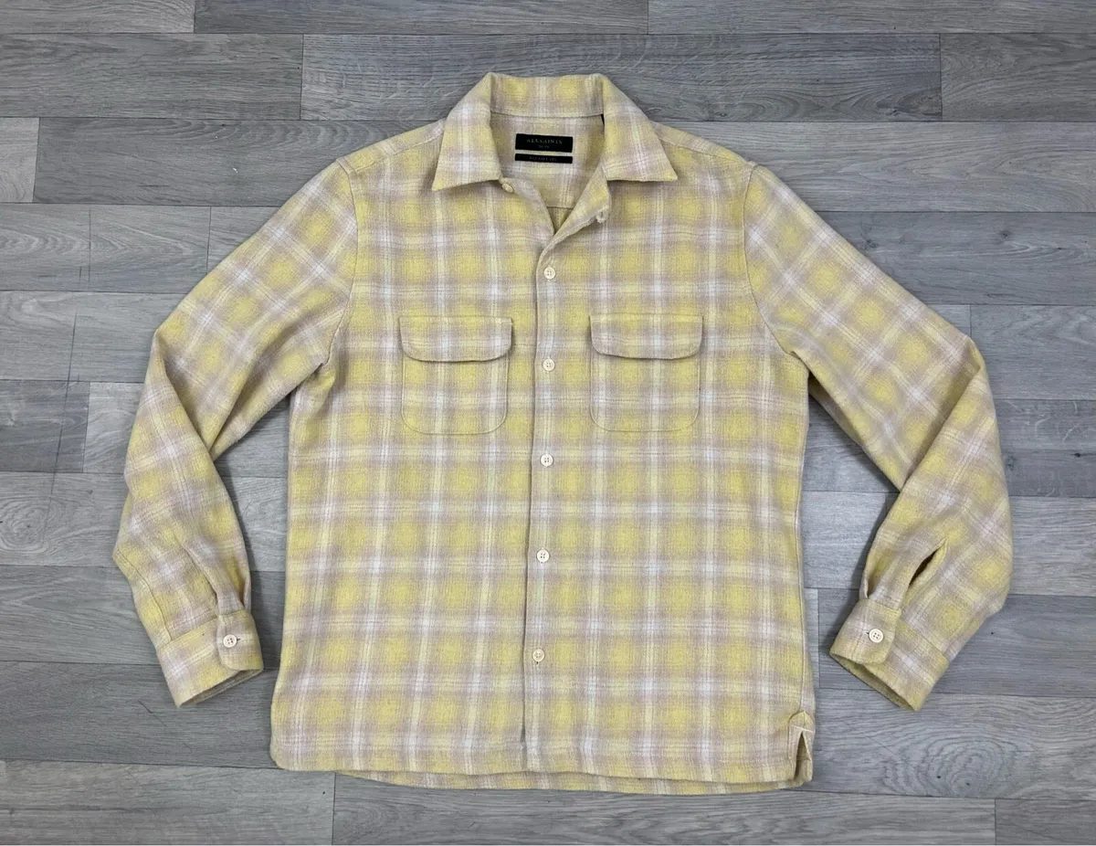 All Saints Wool Blend Check Shirt Mens S/M - Image 1