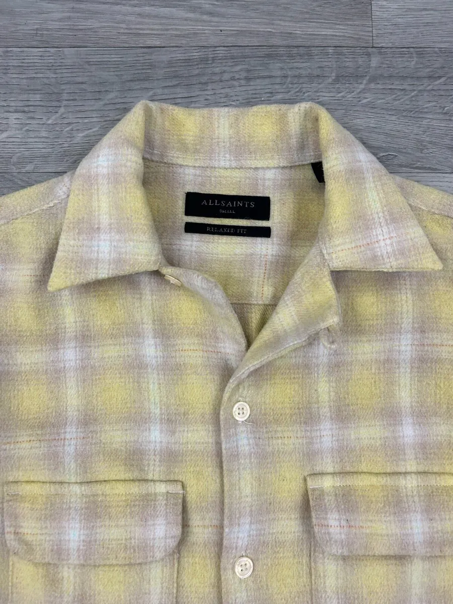 All Saints Wool Blend Check Shirt Mens S/M - Image 3