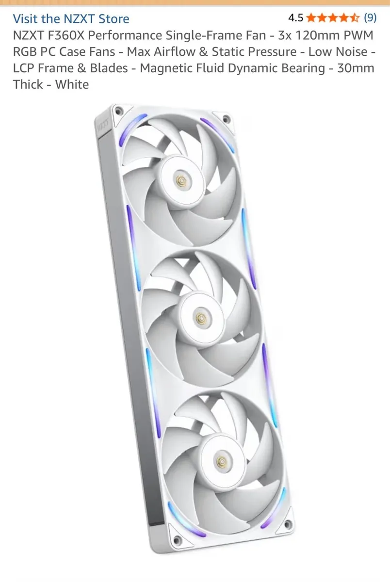 Nzxt kraken elite 360 RGB &3 F360x performance fan - Image 1