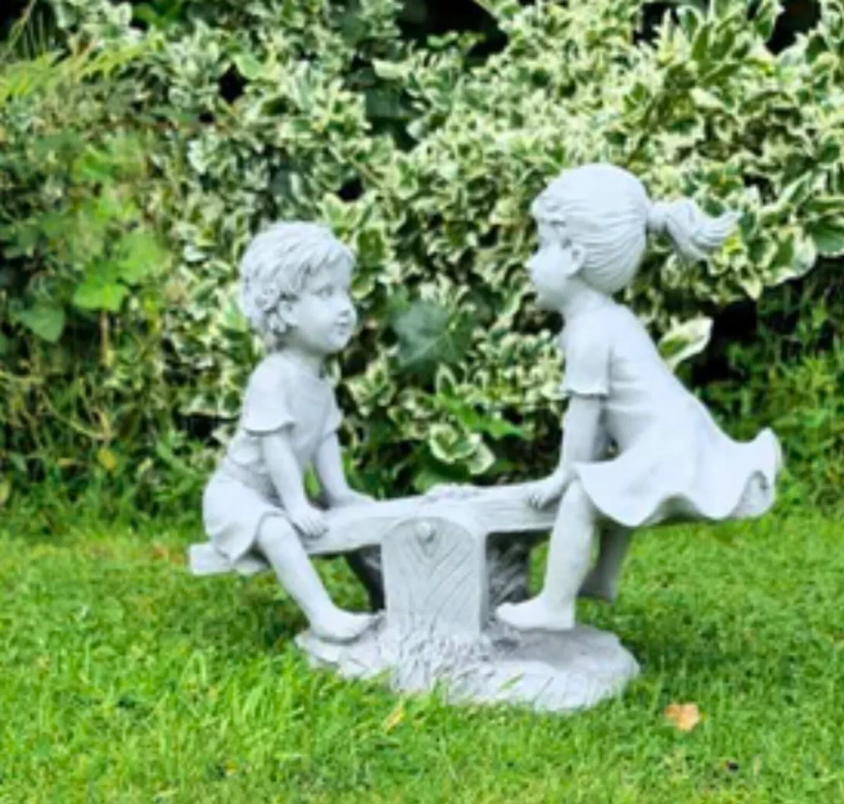 Garden Ornament Boy and Girl Seesaw NEW - Image 1