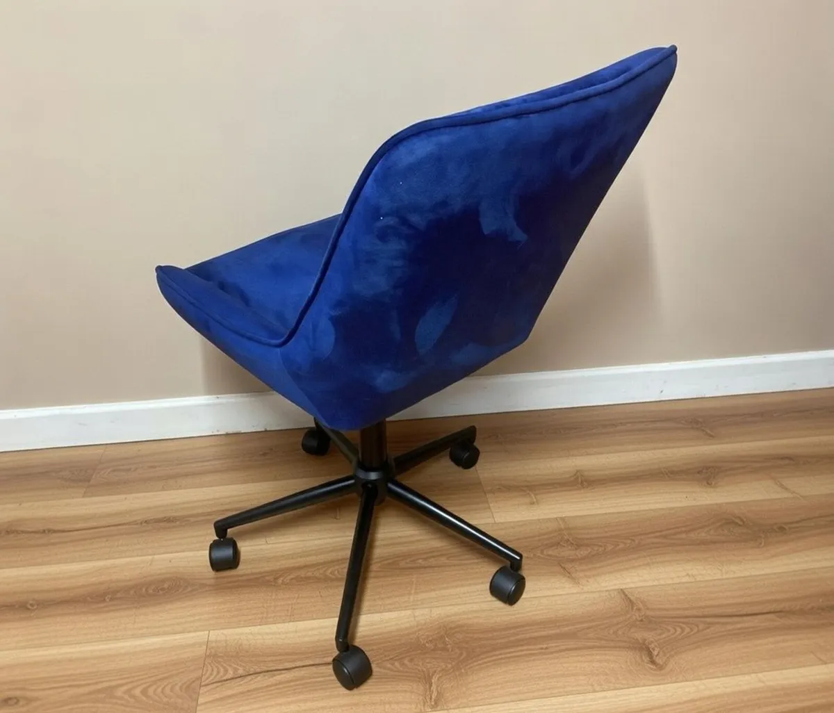 Blue Velvet Office Chair - Image 3