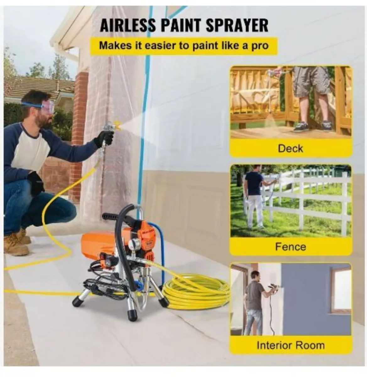 Airless Paint Sprayer with High Pressure Hose - Image 2