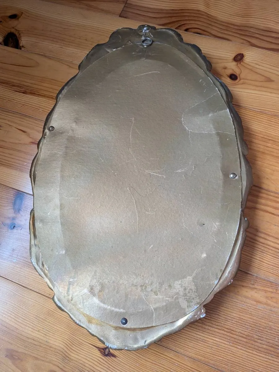 Vintage Ornate Gold Oval Wall Mirror – Baroque - Image 2