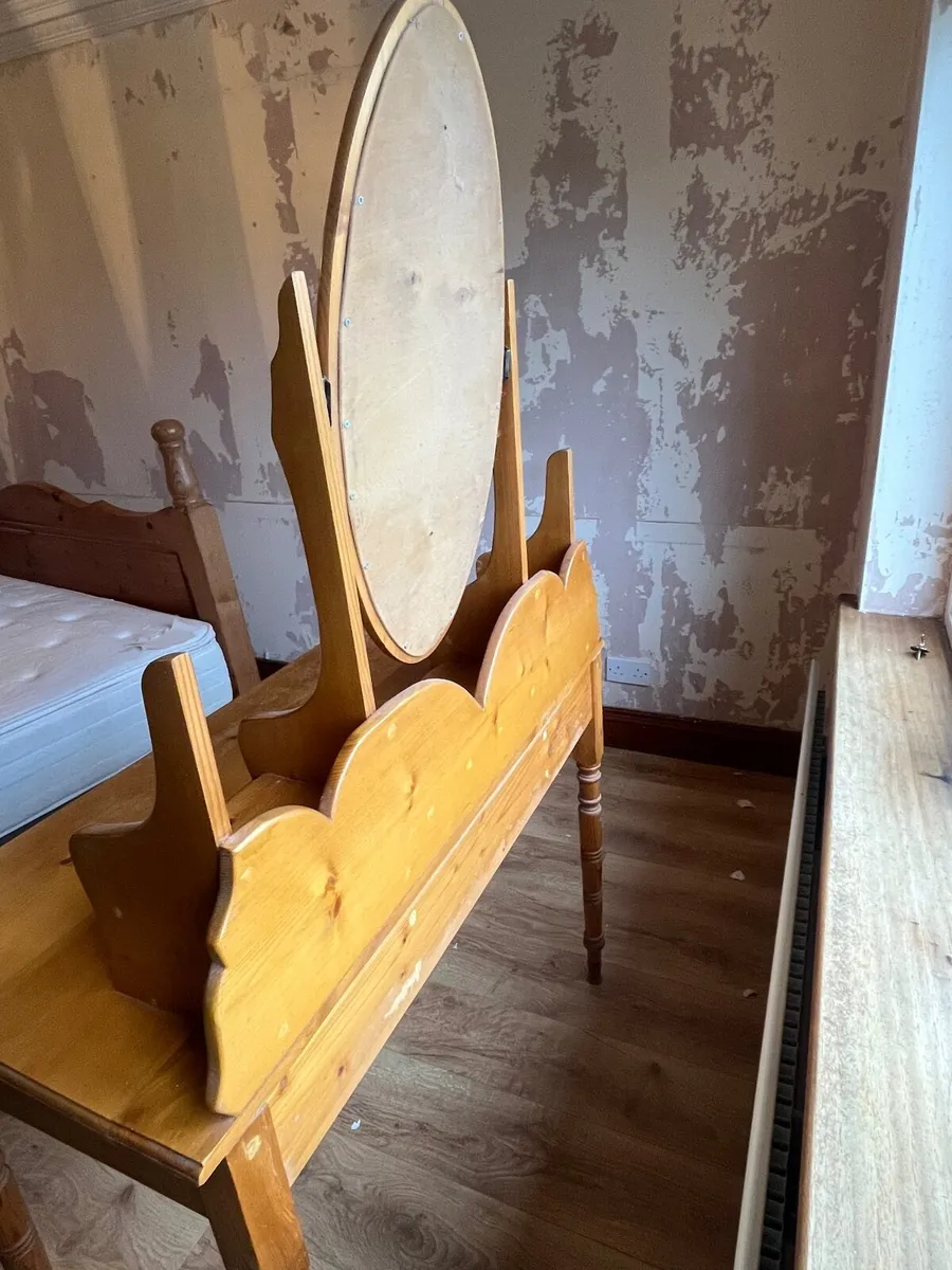 Vintage Solid Pine Dressing Table / Vanity - Image 2