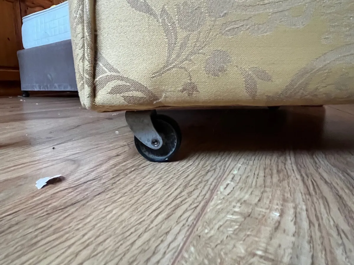 Vintage Tufted Champagne Vanity Chair - Image 3