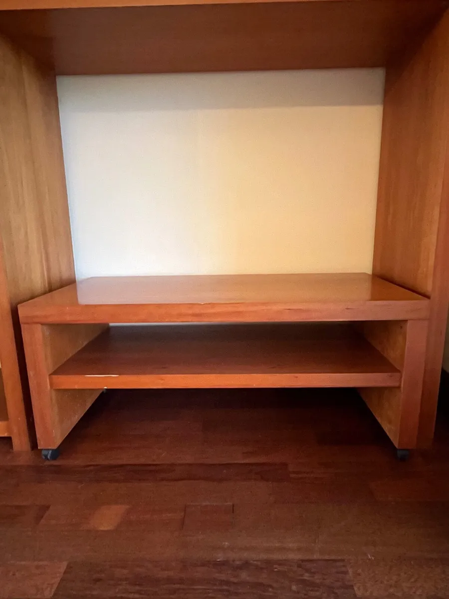 Large Solid Wood Shelving Unit with Pull-Out - Image 2