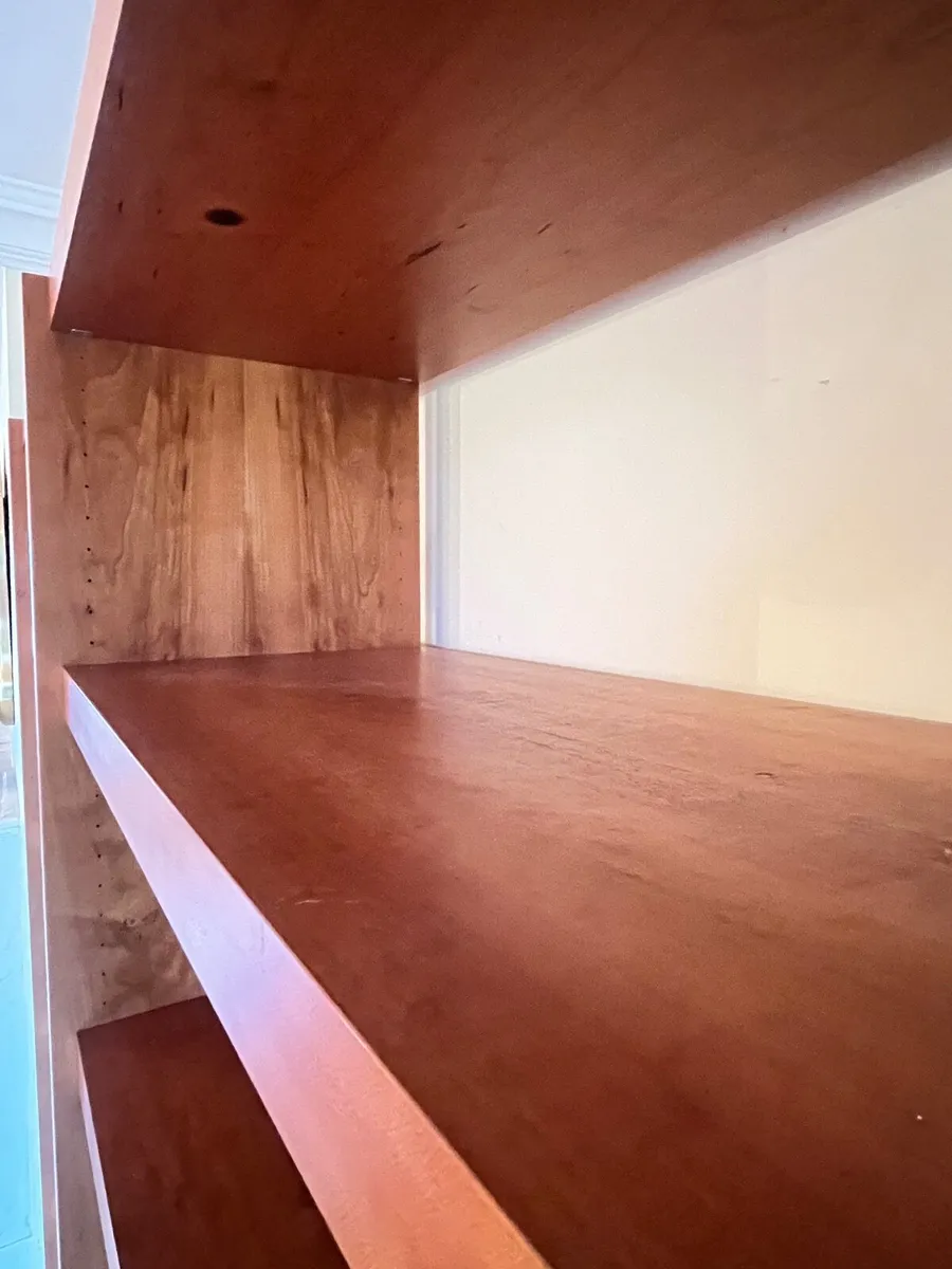 Large Solid Wood Shelving Unit with Pull-Out - Image 3