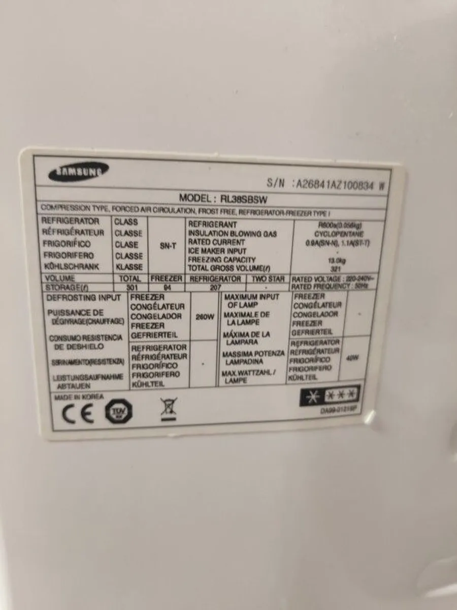 Samsung Fridge Freezer (RL38SBSW) collect March 6 to 8 - Image 4